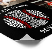 Coach honkbal Foto Collage Naam Team # Poster (Hoek)