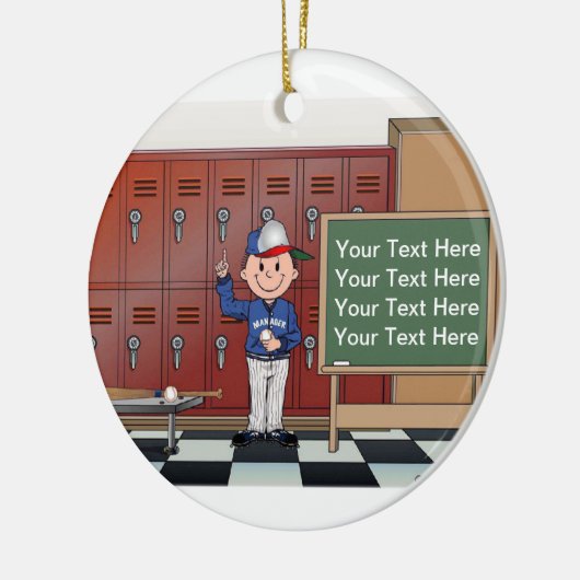 Coach, Honkbal - Mannelijk Keramisch Ornament (Links)