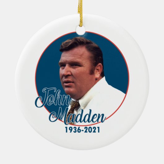 Coach John Madden Keramisch Ornament (Achterkant)