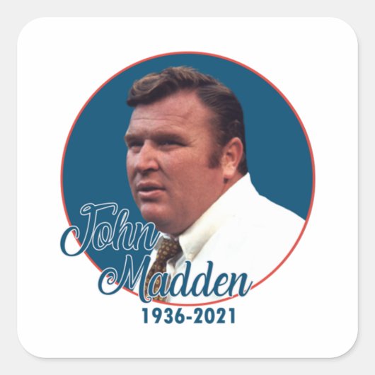 Coach John Madden Vierkante Sticker (Voorkant)
