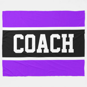 COACH Krachtig Zwart Paars Wit Atletisch Strepen Fleece Deken