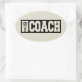 Coach - Lacrosse Coach Ovale Sticker (Tas)