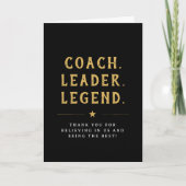 Coach Leider Legende Goud Typografie Bedankkaart (Voorkant)