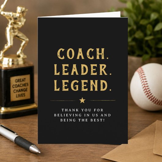Coach Leider Legende Goud Typografie Bedankkaart