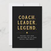 Coach Leider Legende Goud Typografie Kaart (Voorkant)