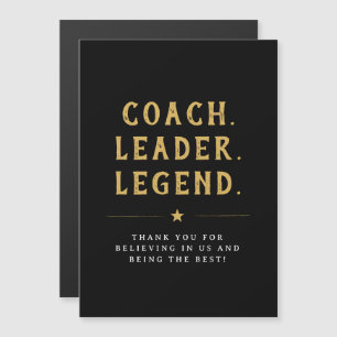 Coach Leider Legende Goud Typografie Magneet