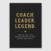 Coach Leider Legende Goud Typografie Magneet (Voorkant)