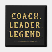 Coach Leider Legende Goud Typografie Magneet (Voorkant)