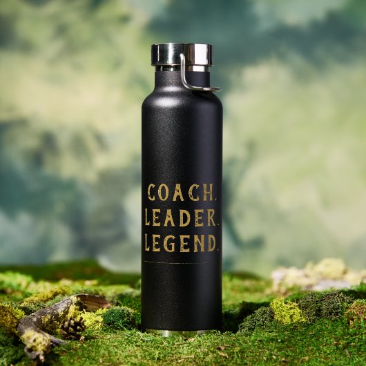 Coach Leider Legende Goud Typografie Waterfles (Buiten (Gedraaid) )
