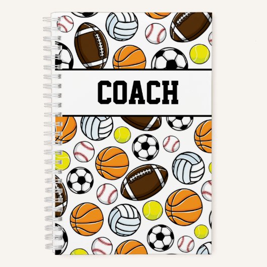 COACH Little League Multi Sportballen Cadeau Notitieboek (Voorkant)