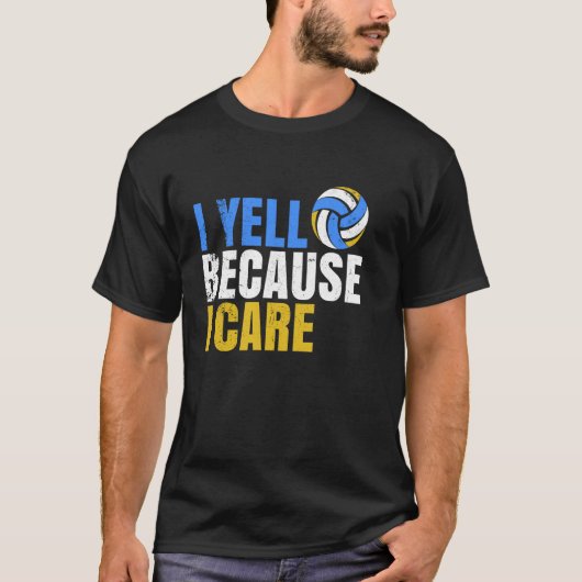 Coach mam ik schreeuw omdat zorg volleybal grappig t-shirt (Voorkant)