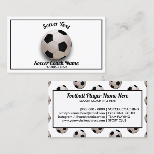 coach manager football Voetbal Visitekaartje (Voorkant / Achterkant)