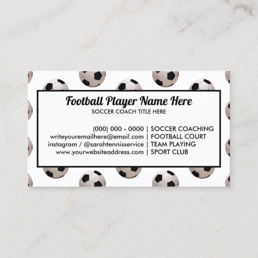 coach manager football Voetbal Visitekaartje (Achterkant)