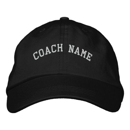 Coach-naam Aangepast geborduurd Pet zwart (Voorkant)