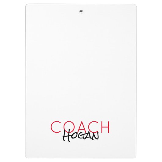COACH NAAM aangepaste tekst rode zwarte poorten Mo Klembord (Achterkant)