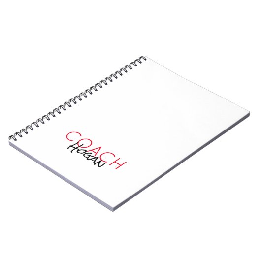 COACH NAAM aangepaste tekst rode zwarte poorten Mo Notitieboek (Linkerzijde)