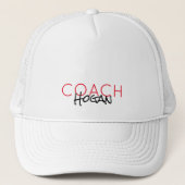COACH NAAM aangepaste tekst rood zwart Sportteam Trucker Pet (Voorkant)