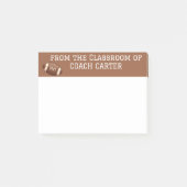 Coach Naam Klaslokaal, Voetbal, Bruine Rand Post-it® Notes (Voorkant)