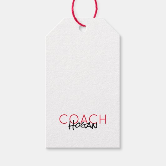 COACH NAAM Sport Moderne Team Prijzen Cadeaulabel (Voorkant)
