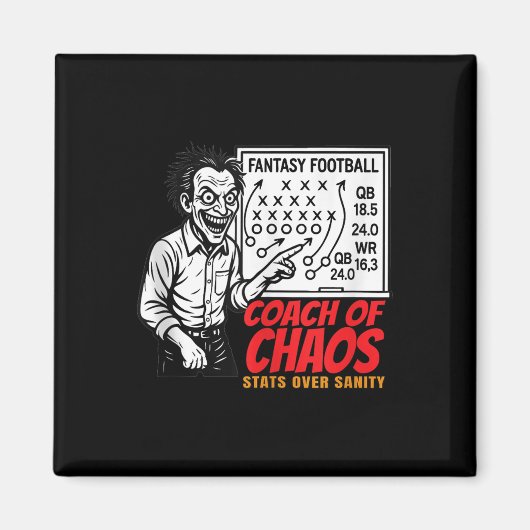 Coach Of Chaos Stats Over Sanity Fantasy Voetbal Magneet (Voorkant)