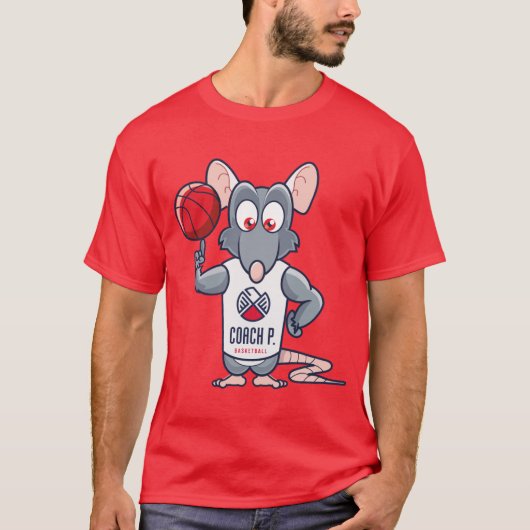 Coach P Basketball Gym Rat - Rood T-shirt (Voorkant)