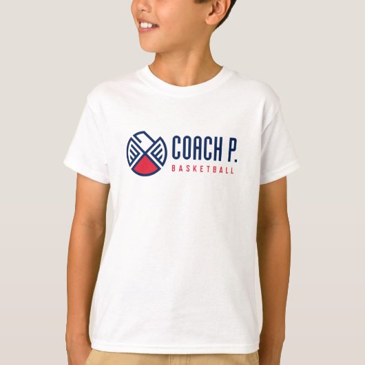 Coach P Basketball T-Shirt White - KINDER - DriFit (Voorkant)