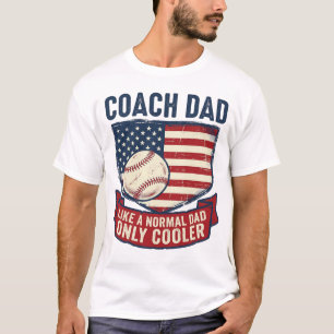 Coach Papa Honkbal Patriottisch Vintage T-Shirt On