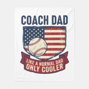 Coach Papa Honkbal Patriottisch Vintage T-Shirt On Fleece Deken