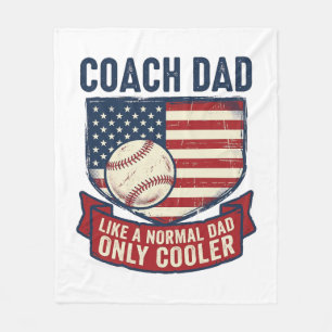 Coach Papa Honkbal Patriottisch Vintage T-Shirt On Fleece Deken