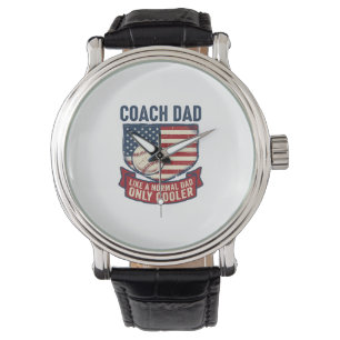 Coach Papa Honkbal Patriottisch Vintage T-Shirt On Horloge