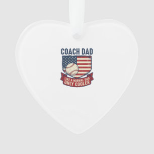 Coach Papa Honkbal Patriottisch Vintage T-Shirt On Ornament