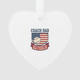 Coach Papa Honkbal Patriottische Vintage T-Shirt O Ornament