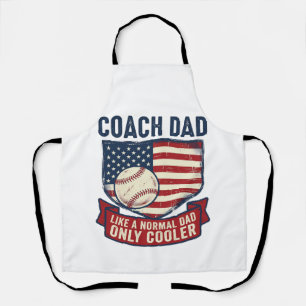 Coach Papa Honkbal Patriottische Vintage T-Shirt O Schort