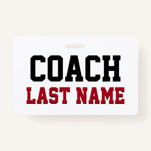 Coach - Persoonlijke achternaam Badge (Voorkant)