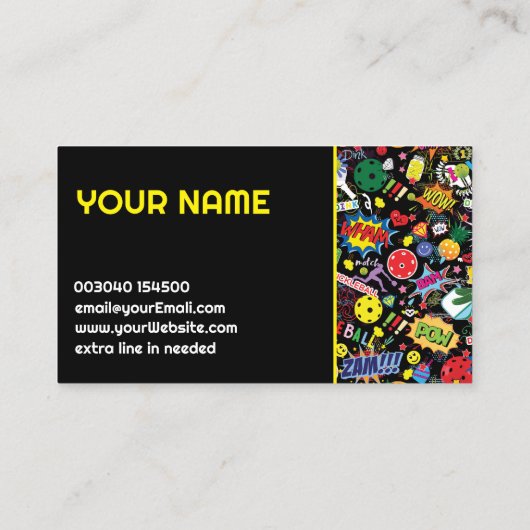 Coach Pickleball-eclectisch patroon Visitekaartje (Achterkant)