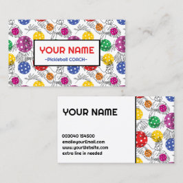 Coach Pickleball parrots en pickeballen Visitekaartje