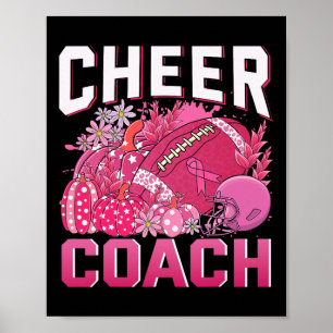Coach Pink Ribbon Football Borstkanker Bewustzijn Poster