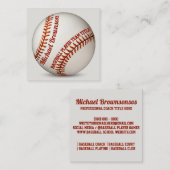 Coach Player School Sport BASEBALL Vierkante Visitekaartje (Voorkant / Achterkant)