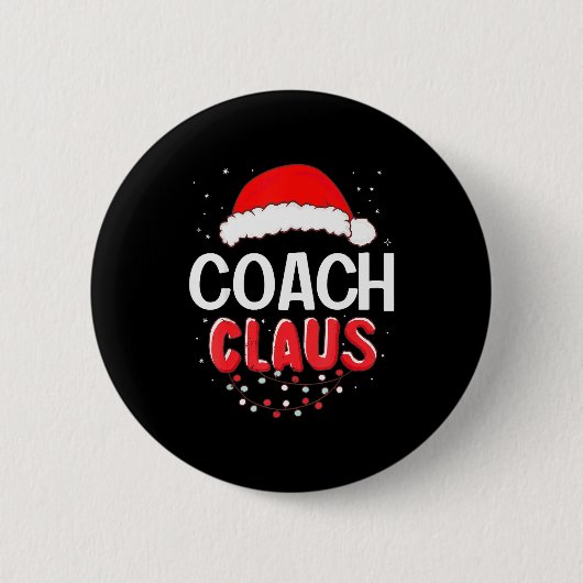 Coach Santa Claus Christmas Matching Costume Ronde Button 5,7 Cm (Voorkant)