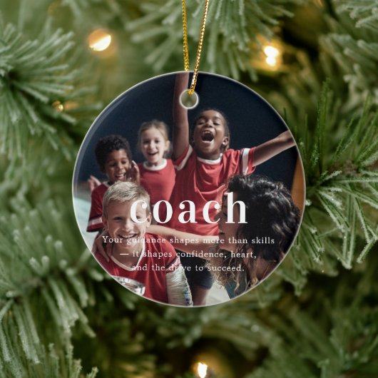 Coach | Sentimentele Foto Aandenken Kerstmis Keramisch Ornament (Boom)