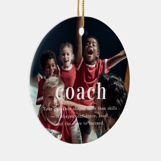 coach | Sentimentele foto KeepSake Kerstmis Keramisch Ornament (Rechts)