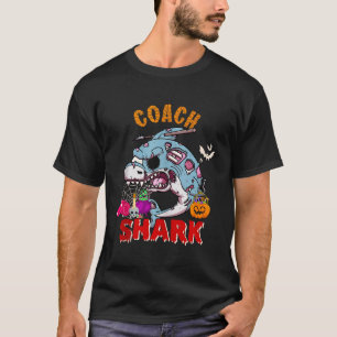 Coach Shark Halloween Shark Horror Zombie Gesneden T-shirt