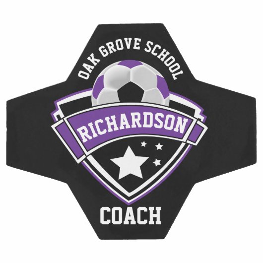 Coach - Sport - Logo - Paars, zwart en wit Voetbal (Enkel)