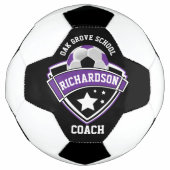 Coach - Sport - Logo - Paars, zwart en wit Voetbal (Voorkant)