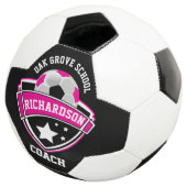 Coach - Sport Logo - Roze, zwart en wit Voetbal (Drie kwart)