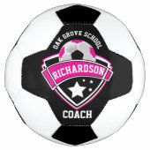 Coach - Sport Logo - Roze, zwart en wit Voetbal (Voorkant)
