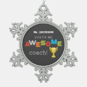Coach Teacher Appreciation Trophy, Geweldige Tin Sneeuwvlok Ornament (Voorkant)
