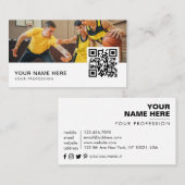 coach training basketbal QR Code Visitekaartje (Voorkant / Achterkant)
