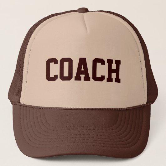 COACH Trucker Hat {Tan & Brown} Pet (Voorkant)