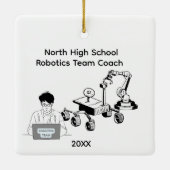 Coach van het Roboticsteam van de middelbare schoo Keramisch Ornament (Achterkant)